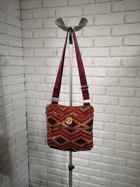 Baggallini Nylon Southwestern Geometric/Aztec Print w/ Gold Tone Crossbody